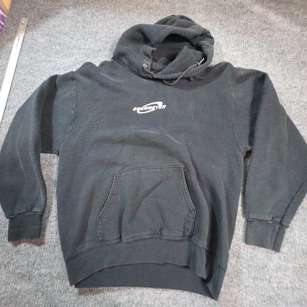 Fruit Of The Loom Hoodie Mens Large Black Pullover Fleece Obermeyer Graphic